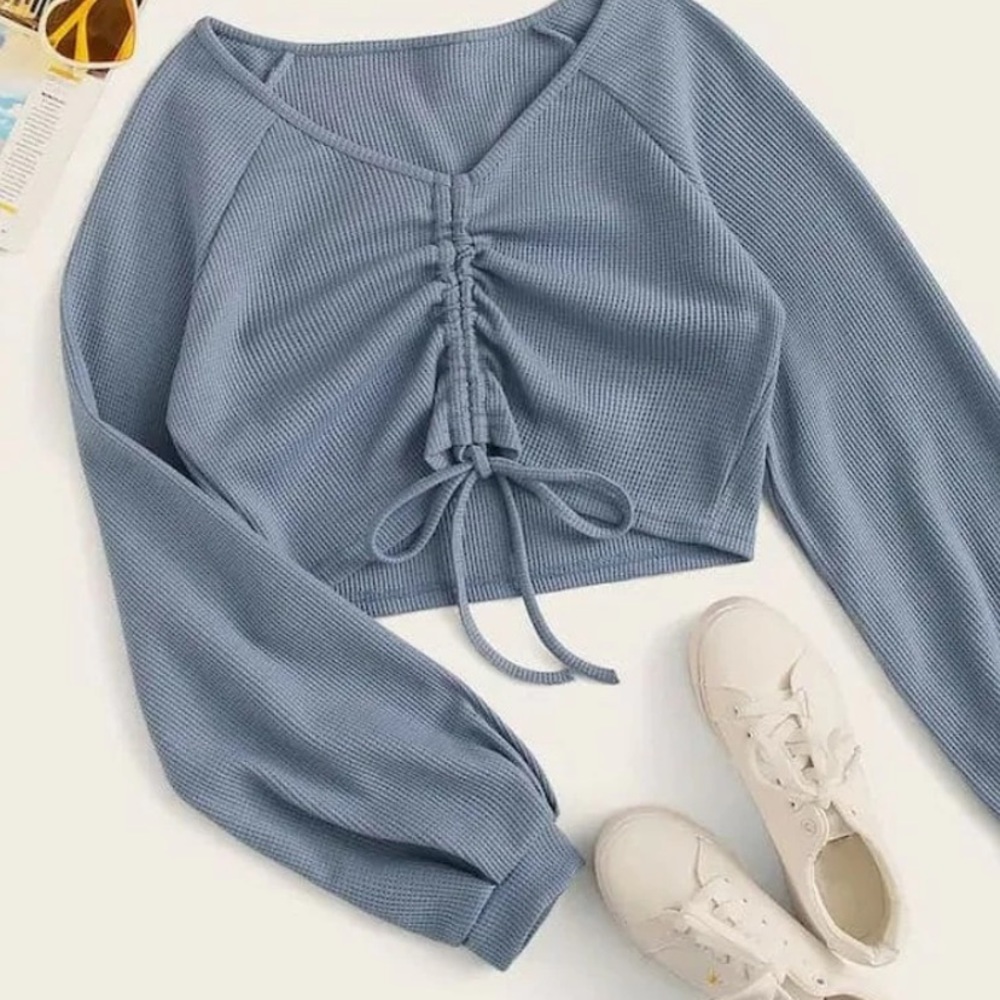 Blue cropped top